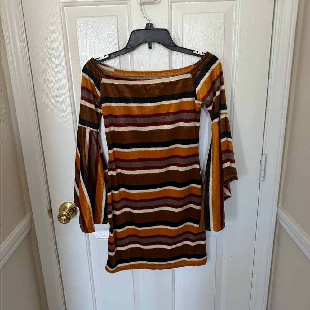 Striped Off-Shoulder Dress